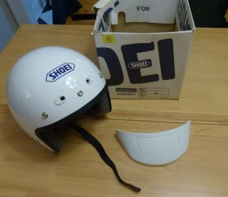 Shoei Rj - 101v Helmet Open Face Xlarge White Snell M95 W/visor And Box