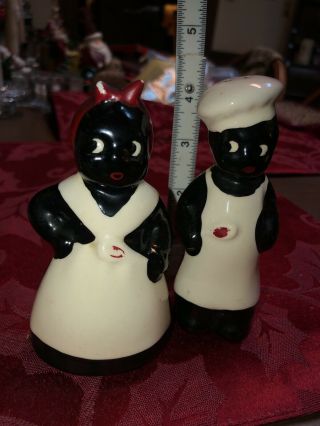 Vintage Black History Chefs Man And Woman Salt & Pepper Shakers - Antiques