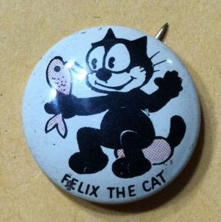 Rare Vintage 1940s Kelloggs Felix Cat Cartoon Character Pep Cereal Premium Pin