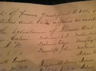 Antique List Of People Who Can Vote 1873 Florida Over 150 Names Box162