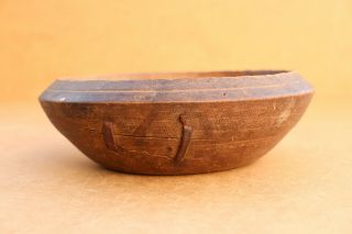 Old Antique Primitive Wooden Wood Plate Meal Bowl Dish Cup Mug Rare Rustic 19th
