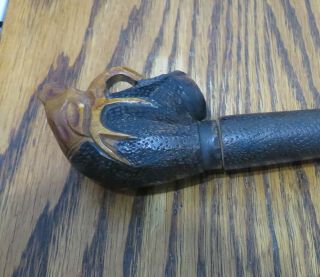 Antique wood hand carved deer Black Forest? German smoking pipe 10”long 2