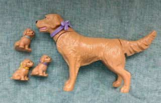 2001 Mattel Barbie Kennel Care Bedtime Retrievers Dog And Puppies Set