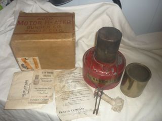 Bunsen Auto Motor Heater,  Circa 1930s With Box And Instructions