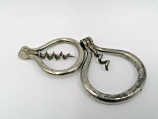 2 Rare Antique Collectible Folding Corkscrew Wine Bottle French Early 1800 AS11 3