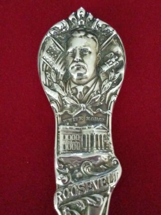 President Roosevelt - Sterling Silver Souvenir Spoon - Antique - Early 1900