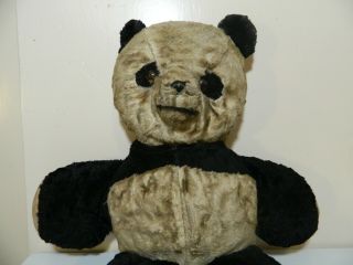 Vintage Stuffed Panda Bear Toy Creepy Halloween Horror Decor Old Haunted Antique