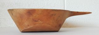Antique Primitive Wooden Carved Scoop Bowl 3
