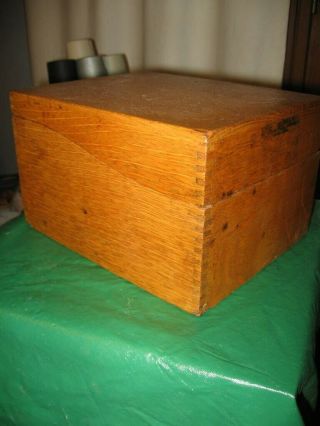 Antique Globe Wernicke Oak File Box W/dovetailed Joints 8 1/2  D,  6 3/4 Wide