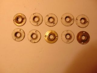10 Qty Yale Vintage 1.  5”dia Brass Round Door Knob Rosette 9/16” & 7/16 " Opening