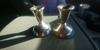 Raimond Sterling Silver Weighted Candle Holders Set Of 2 Vintage 3 1/2 " Tall