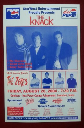 The Zekes (aka Stryker) – Concert Poster (opening For The Knack) – 2004 (rare)