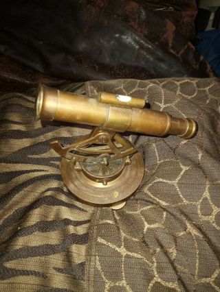 Nautical Brass Collectible Handmade Instruments Alidade Telescope With Compass