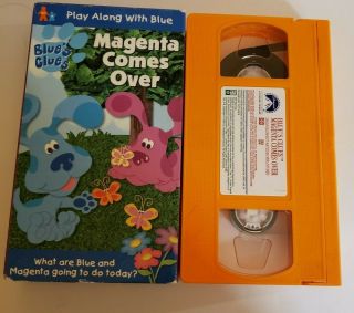 Blue ' s Clues Magenta Comes Over Nick Jr Play Along with Blue Rare VHS Video Tape 3