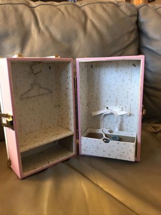 Vintage Baby Doll Clothes Wardrobe Steamer Travel Trunk Carry Case