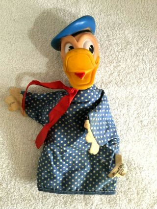Vintage Antique Official Donald Duck Hand Puppet Licensed By Walt Disney