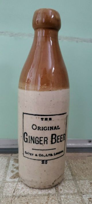 Antique Stoneware Bottle Ginger Beer Batey London