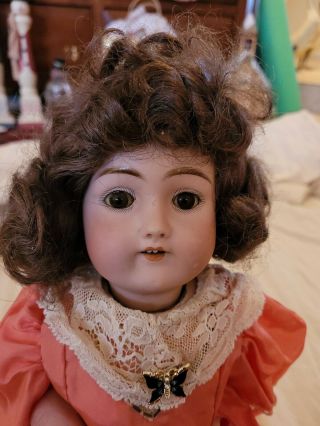Antique 17 Inch Doll - Composition Body - Bisque Head - Brand Unknown - Tlc