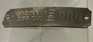 1911 Vancouver Wa Collectible Dog Tag,  Antique License Brass,  Washington State