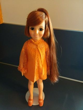 Vintage 1969/1970 Ideal Crissy Doll Orange Lace Dress Panties Shoes