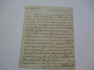 Antique American Autograph Signed Letter 1833 Judge William Pitt Preble Lawyer