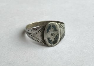 Antique Silver Ring,  18 - 19 Century,  Authentic,  Found In The Ground