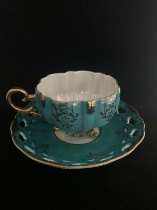 L M Royal Halsey Very Fine China Tea Cup & Saucer Vintage