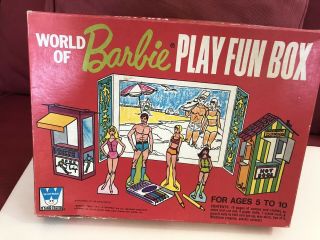 Rare Vintage “world Of Barbie” Fun Box Paper Dolls By Whitman 1972