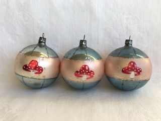 Vintage Antique Mushroom German Mercury Glass Christmas Ornaments (3)