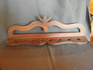 Antique Folk Art Wood Spoon Rack Holder