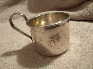 Antique Silver Fisher Baby Cup With Cherry
