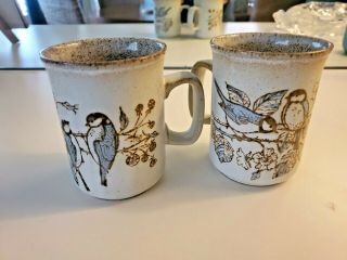 Set Of 2 Vintage Dunoon Ceramics Stoneware Mugs Made In Scotland Rare