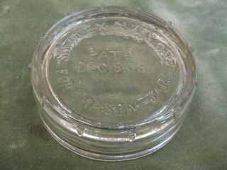 Rare Antique Simplex Glass Cap Lid For Mason Jars Hard To Find Threaded Screw