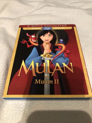 Rare Disney Mulan I & Ii 2 Movie (blu - Ray) W/ Rare Slipcover