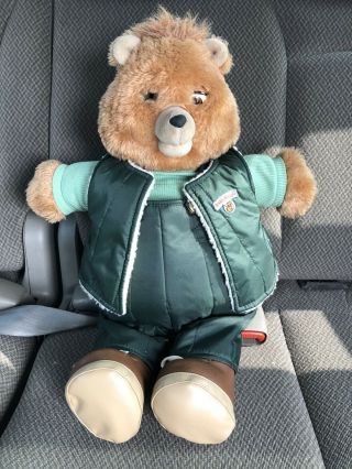 Vintage Teddy Ruxpin Bear W/ Adventure Outfits Worlds Of Wonder Hiking Outfit