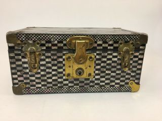 Eagle Lock Co Terryville Conn Checker Mop Trinket Cigar Metal Box Trunk