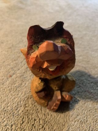 Vintage Henning Wood Buck Toothed Troll Gnome Carved By Hand Norway