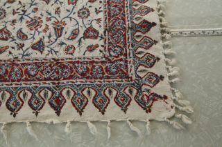 38 " Square Persian Ghalamkar Block Print Tablecloth Floral Iran Vintage Cotton
