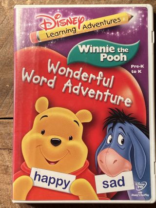 Rare Disney Learning Aventures Winnie The Pooh Wonderful Word Adventure Dvd