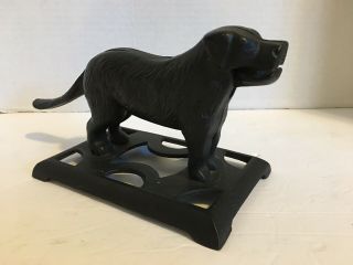 Vintage/antique Black Cast Iron Labrador/st.  Bernard Dog Nut Cracker