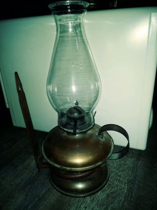 Antique Oil Lamp With Wall Mount
