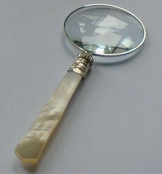 Henry Atkin Sheff 1912 Hm Silver Band Mop Handle Magnifying Glass