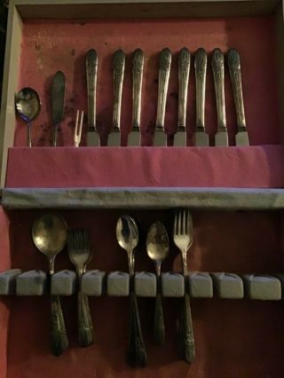 Wm Rogers Mfg Co.  Extra Plate Is Silver Plate Flatware Set Spoons,  Forks,  Etc
