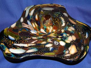 Murano Cased Art Glass Lobed Bowl Avem Tutti Frutti Dino Martens