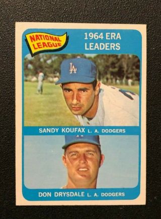 1965 Topps Era Leaders 8 Sandy Koufax Don Drysdale Los Angeles Dodgers