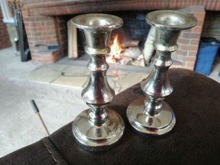 Vintage Silver Plated Candlesticks Candle Holders.  England