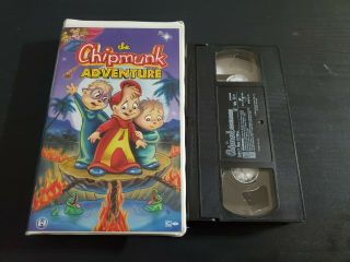 Alvin & The Chipmunk Adventure (vhs,  1998) White Clamshell,  Corner Damage Rare