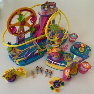 Polly Pocket 2002 Fairground Rides Playset Bluebird Toys Bundle