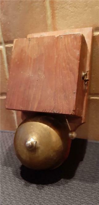 Vintage Mahogany & Brass Electric Doorbell