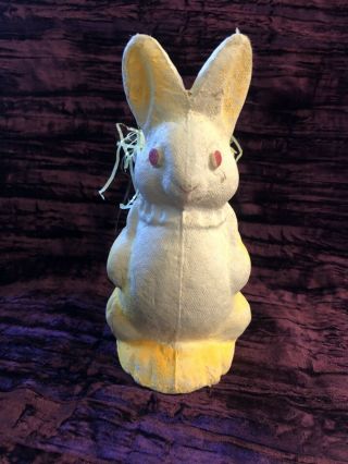Antique Vintage German Paper Mache Bunny Rabbit Candy Container With Basket
